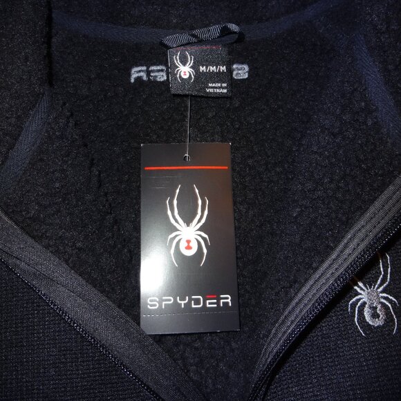 NWT Spyder Men's Core Sweater Heavy Weight Black Full Zip Jacket Size Medium - Picture 4 of 8